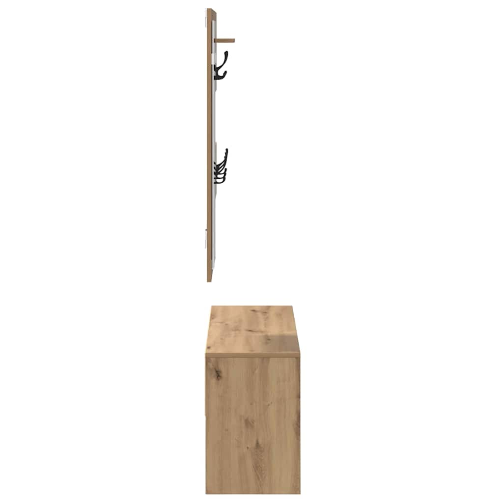 Halmeubelset met lade 4 pcs Ambachtelijk eiken Bewerkt hout is nu te koop bij PeponiXL, paradijselijk wonen!