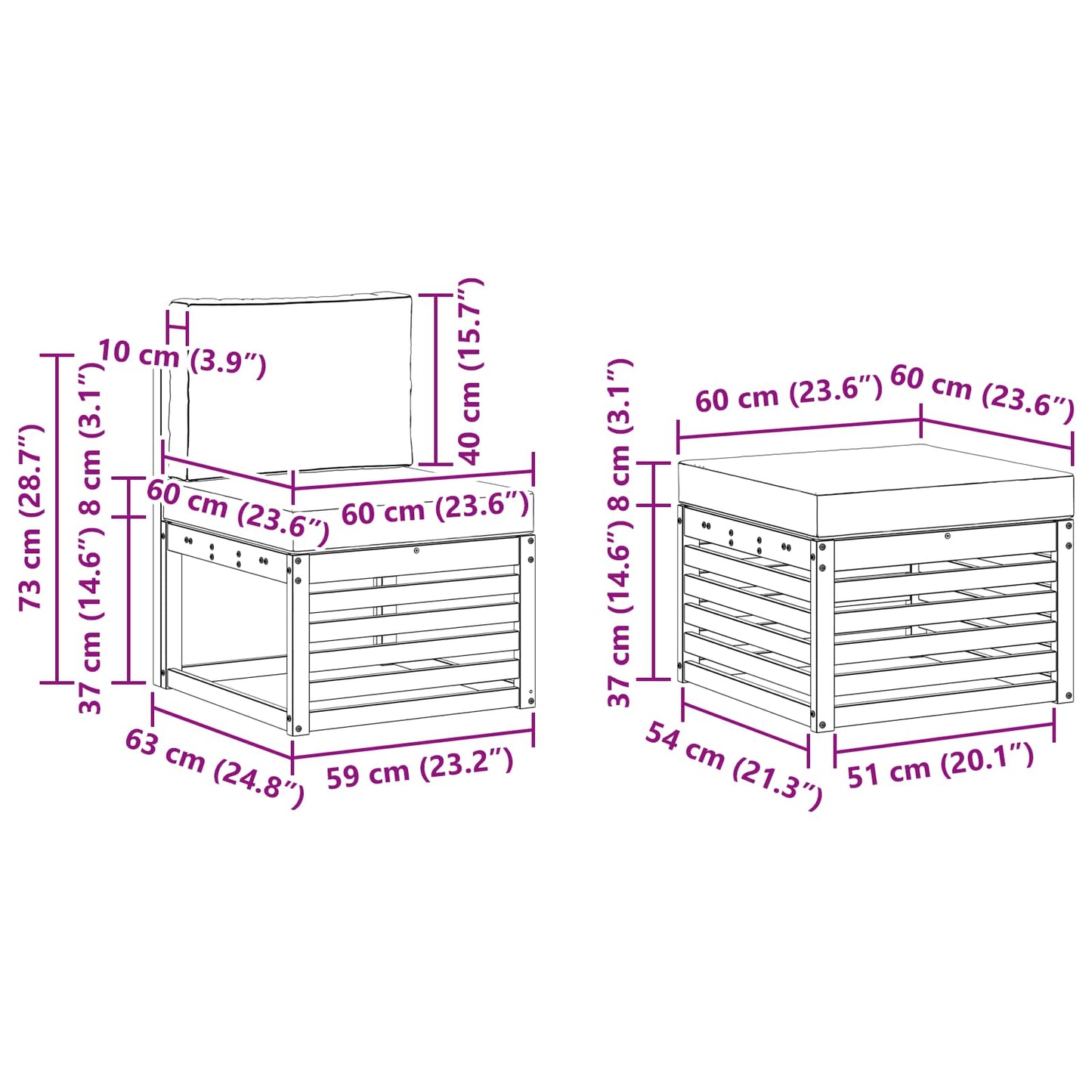 Sofa-Sets 6 pcs Natuurlijk en Antraciet Massief Acaciahout is nu te koop bij PeponiXL, paradijselijk wonen!