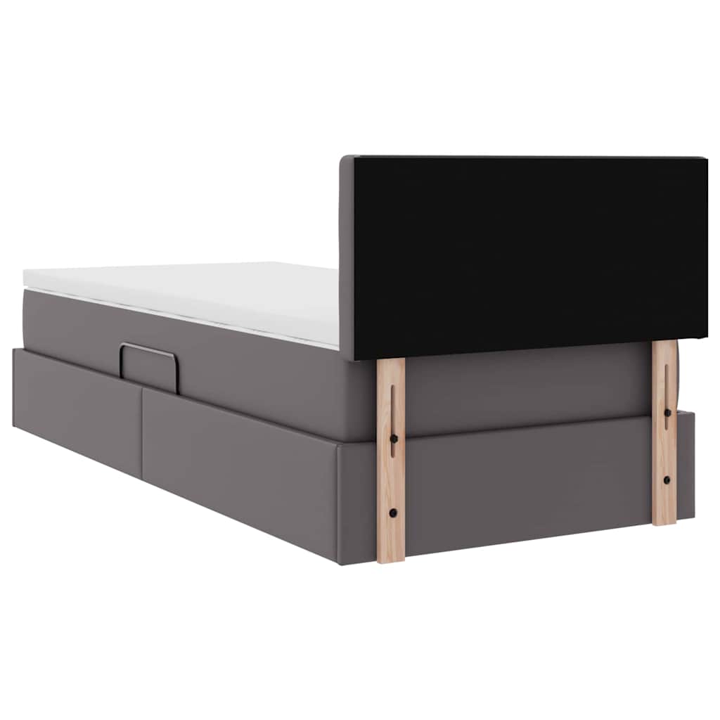 Opslag bed met matras met matras Grijs 100 x 200 cm Nep Leer is nu te koop bij PeponiXL, paradijselijk wonen!