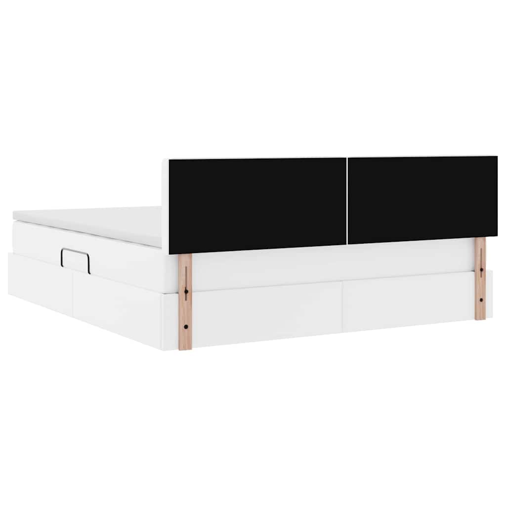 Opslag bed met matras met matras Puur Wit 160 x 200 cm Nep Leer is nu te koop bij PeponiXL, paradijselijk wonen!