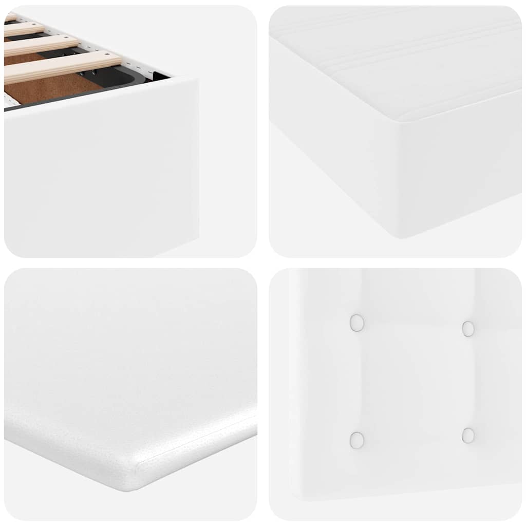 Opslag bed met matras met matras Puur Wit 200 x 200 cm Nep Leer is nu te koop bij PeponiXL, paradijselijk wonen!