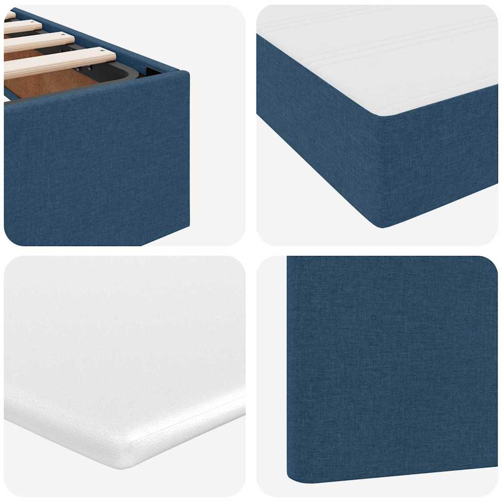 Opbergbed met matras met matras Blauw 200 x 200 cm Bewerkt hout is nu te koop bij PeponiXL, paradijselijk wonen!