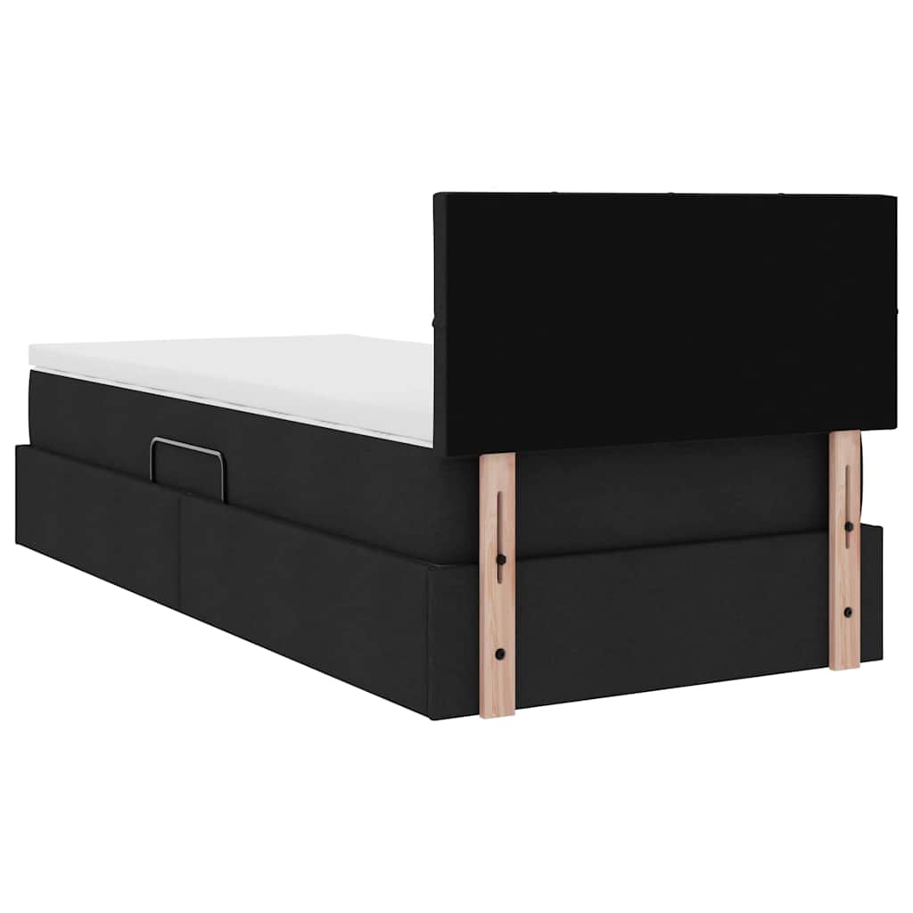 Opbergbed met matras met matras Zwart 100 x 200 cm Bewerkt hout is nu te koop bij PeponiXL, paradijselijk wonen!
