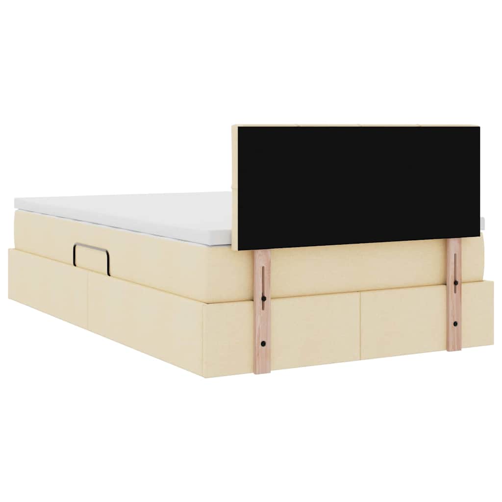 Opbergbed met matras met matras Crème 120 x 200 cm Bewerkt hout is nu te koop bij PeponiXL, paradijselijk wonen!