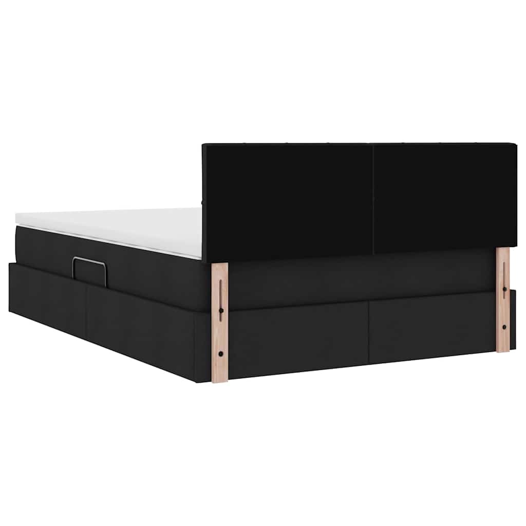 Opbergbed met matras met matras Zwart 140 x 190 cm Bewerkt hout is nu te koop bij PeponiXL, paradijselijk wonen!