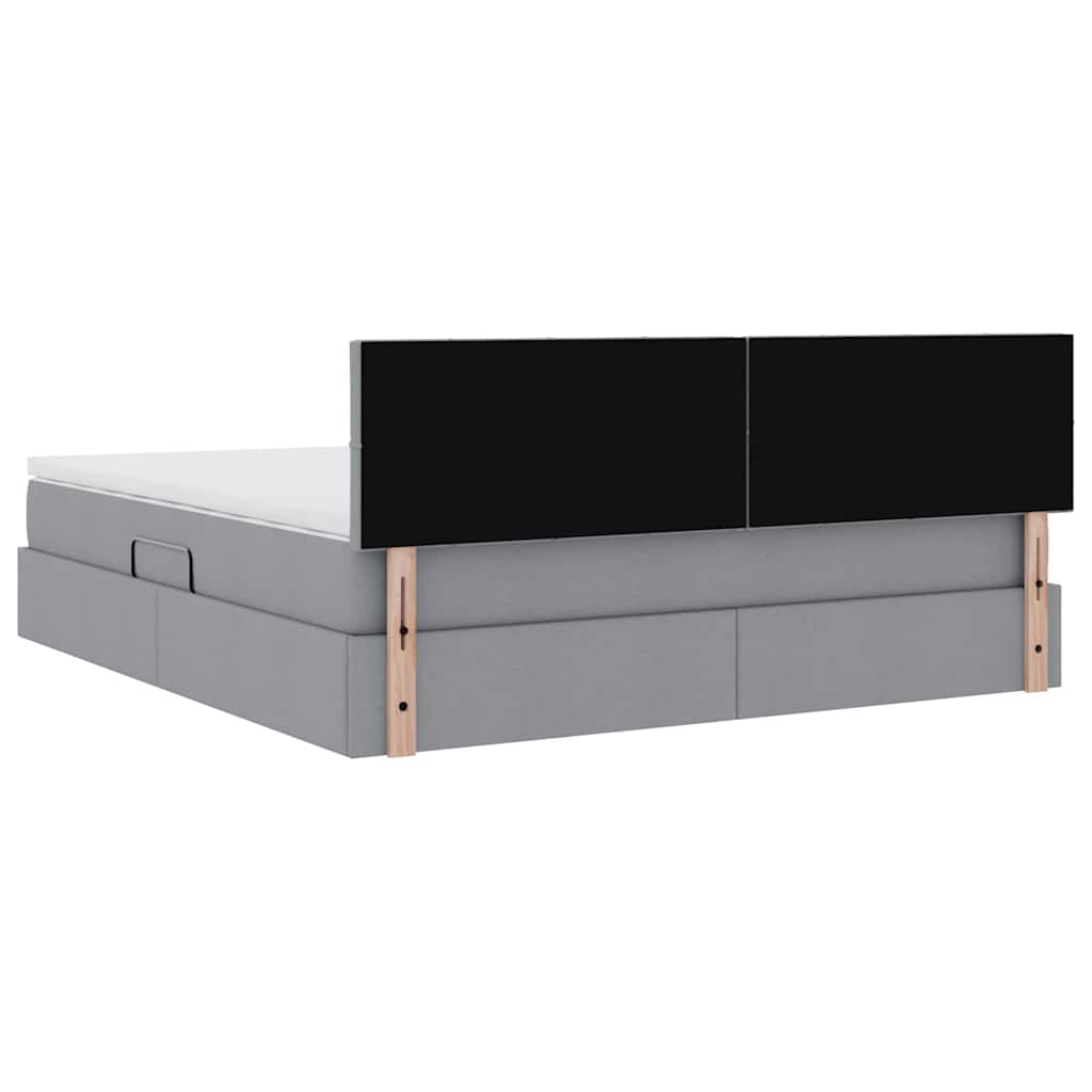 Opbergbed met matras Lichtgrijs 160 x 200 cm Bewerkt hout is nu te koop bij PeponiXL, paradijselijk wonen!