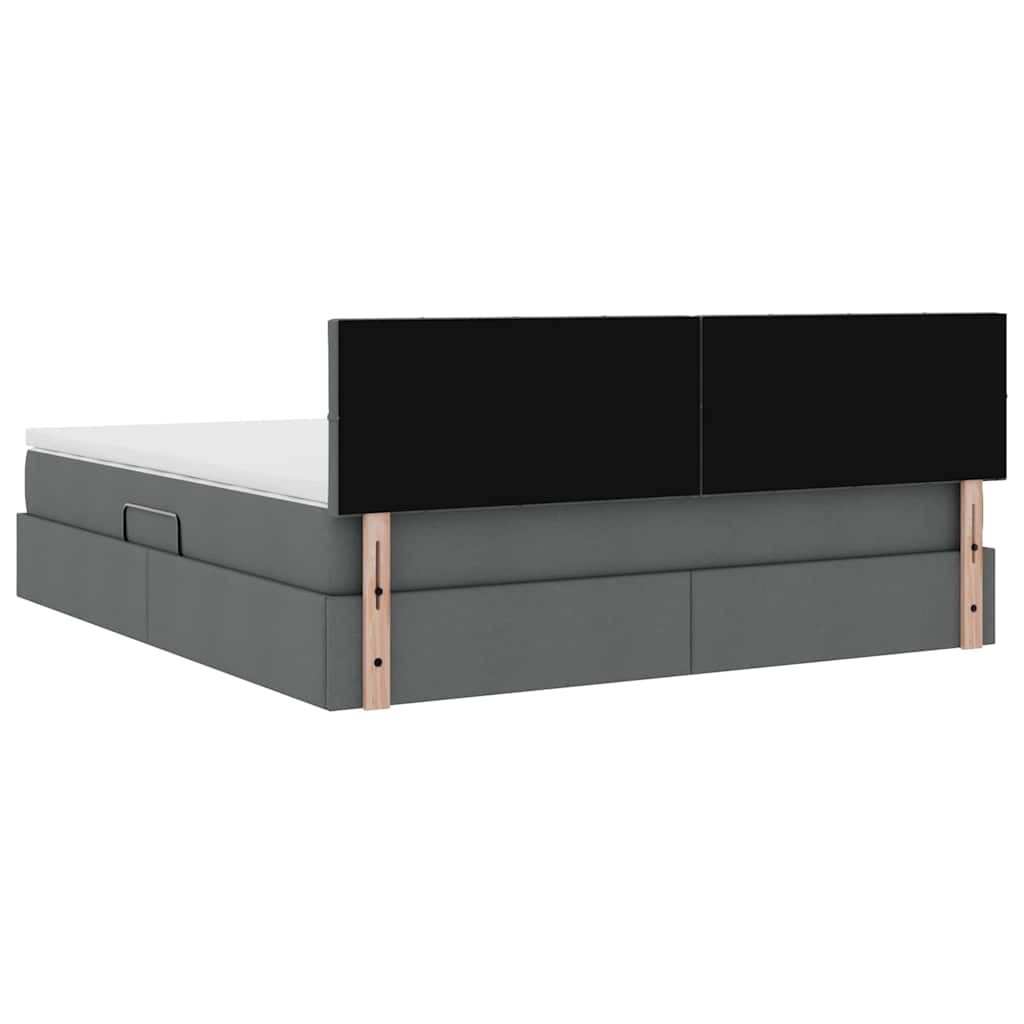 Opbergbed met matras Donkergrijs 160 x 200 cm Bewerkt hout is nu te koop bij PeponiXL, paradijselijk wonen!