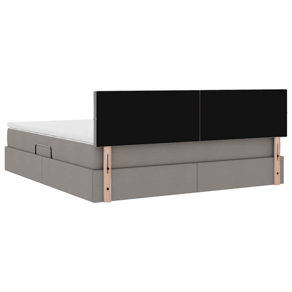 Opbergbed met matras met matras Taupe 160 x 200 cm Bewerkt hout is nu te koop bij PeponiXL, paradijselijk wonen!