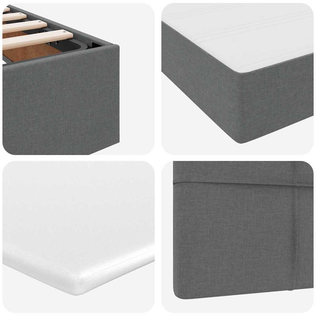 Opbergbed met matras Donkergrijs 200 x 200 cm Bewerkt hout is nu te koop bij PeponiXL, paradijselijk wonen!