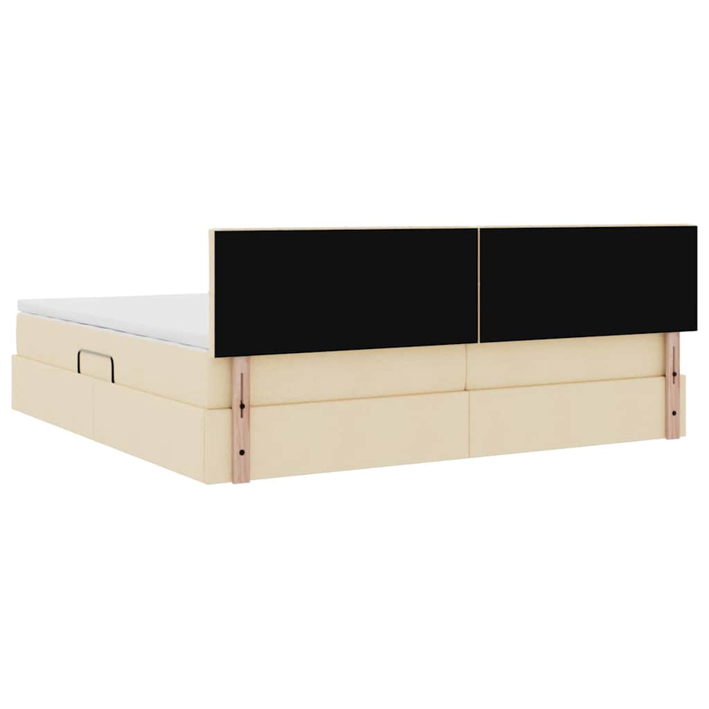 Opbergbed met matras met matras Crème 200 x 200 cm Bewerkt hout is nu te koop bij PeponiXL, paradijselijk wonen!