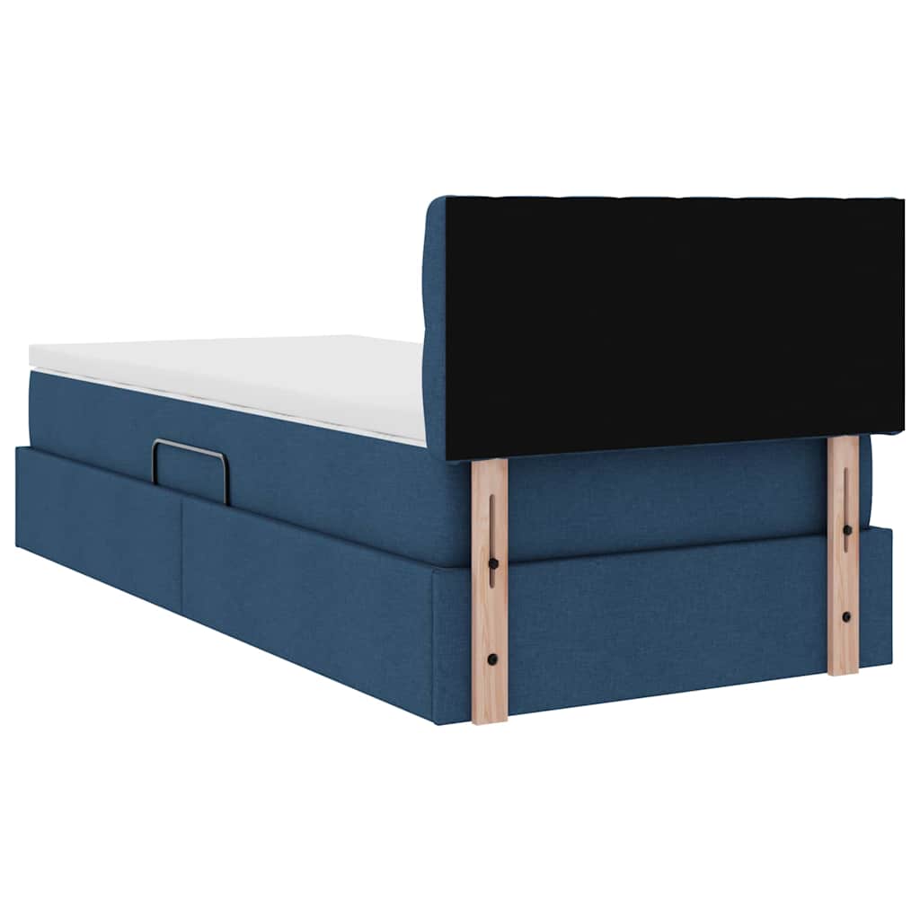 Opbergbed met matras met opslag Blauw 90 x 190 cm Bewerkt hout is nu te koop bij PeponiXL, paradijselijk wonen!