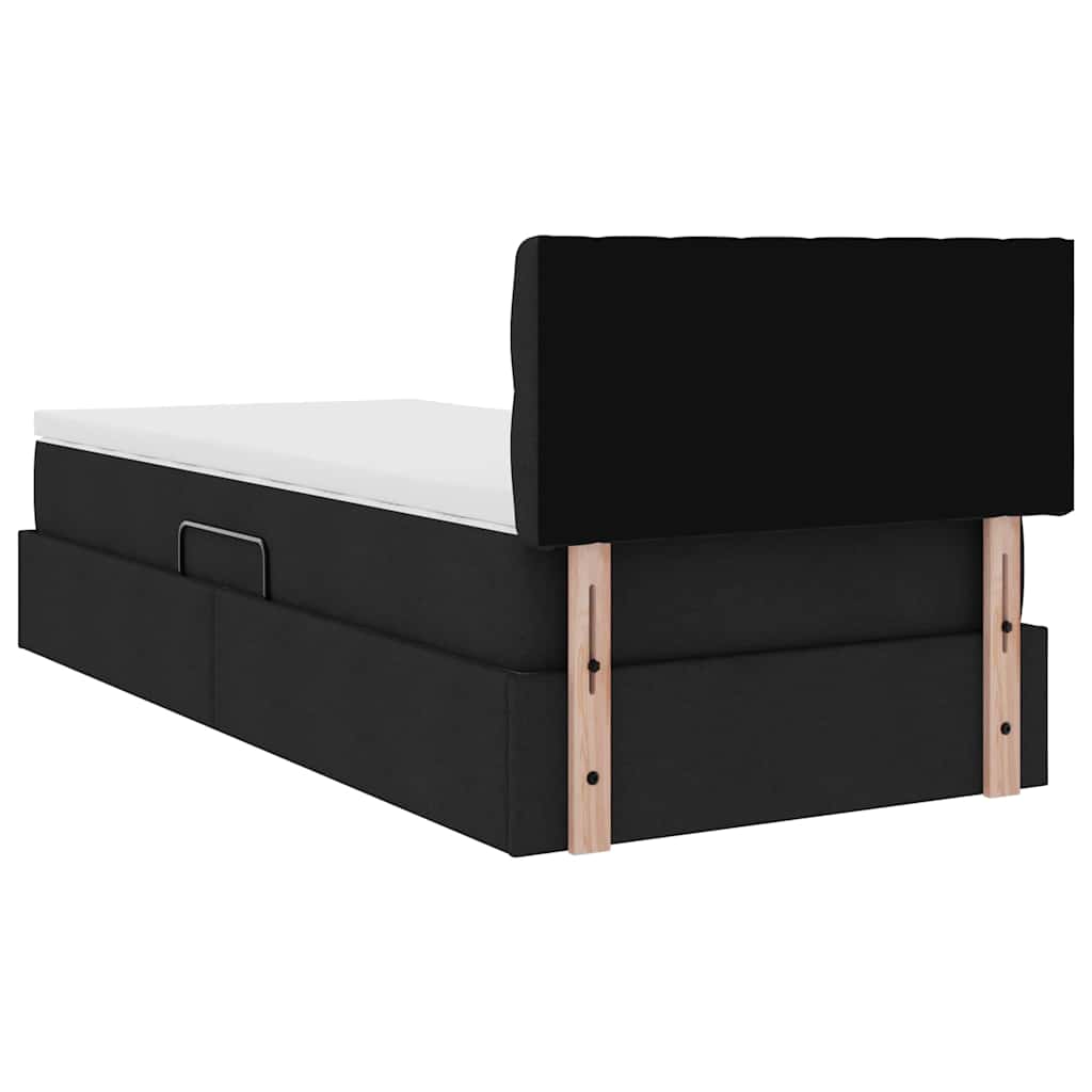 Opbergbed met matras met matras Zwart 100 x 200 cm Bewerkt hout is nu te koop bij PeponiXL, paradijselijk wonen!