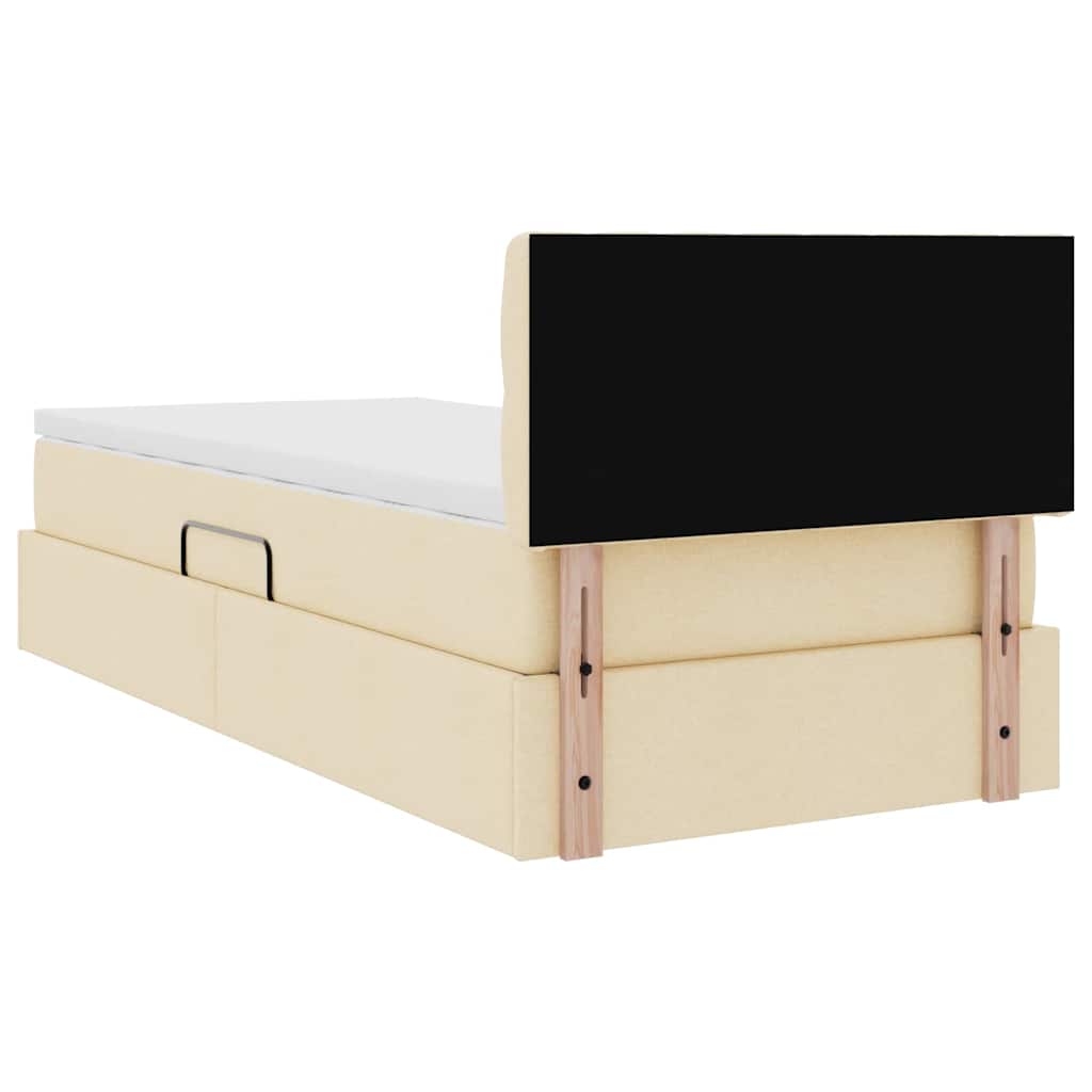 Opbergbed met matras met opslag Crème 100 x 200 cm Bewerkt hout is nu te koop bij PeponiXL, paradijselijk wonen!