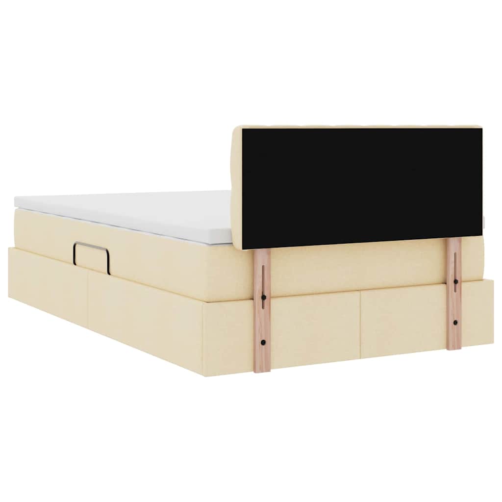 Opbergbed met matras met matras Crème 120 x 190 cm Bewerkt hout is nu te koop bij PeponiXL, paradijselijk wonen!