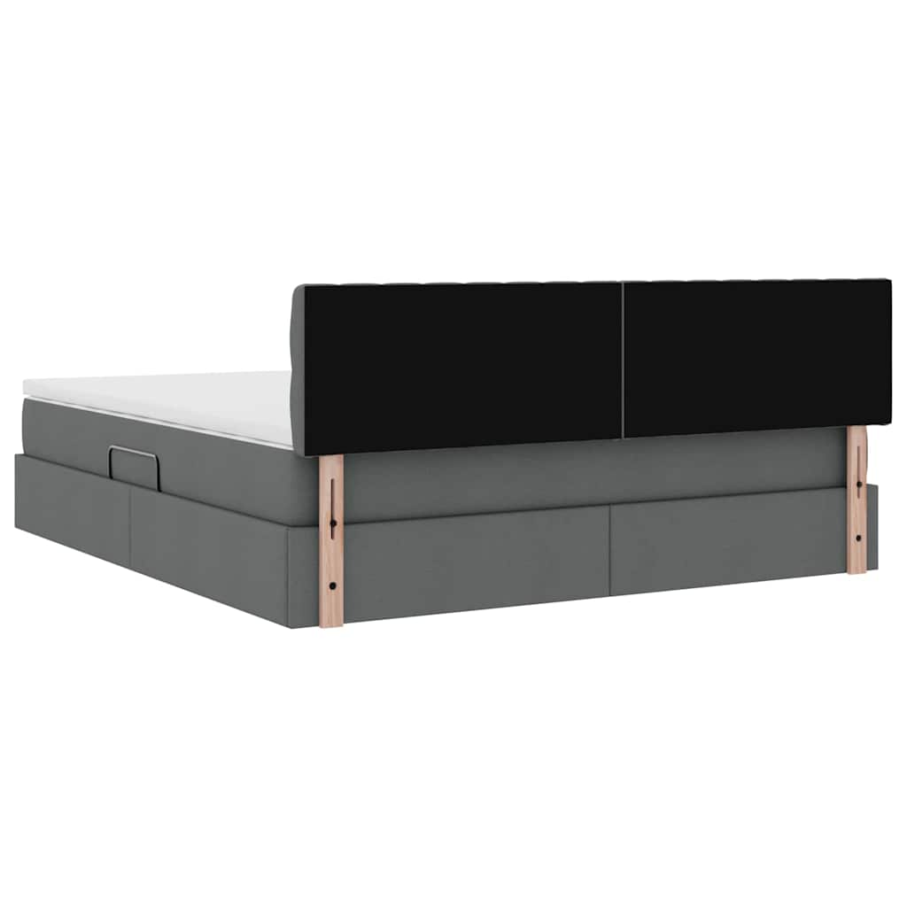 Opbergbed met matras Donkergrijs 160 x 200 cm Bewerkt hout is nu te koop bij PeponiXL, paradijselijk wonen!