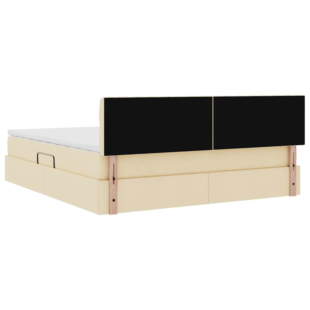 Opbergbed met matras met matras Crème 160 x 200 cm Bewerkt hout is nu te koop bij PeponiXL, paradijselijk wonen!