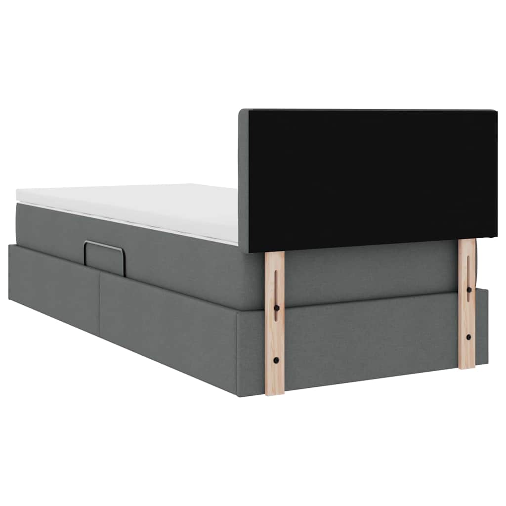 Opbergbed met matras Donkergrijs 90 x 200 cm Bewerkt hout is nu te koop bij PeponiXL, paradijselijk wonen!