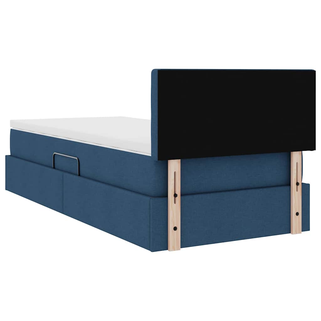 Opbergbed met matras met matras Blauw 90 x 200 cm Bewerkt hout is nu te koop bij PeponiXL, paradijselijk wonen!