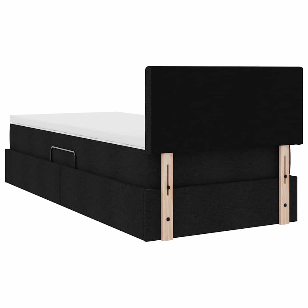 Opbergbed met matras met matras Zwart 100 x 200 cm Bewerkt hout is nu te koop bij PeponiXL, paradijselijk wonen!