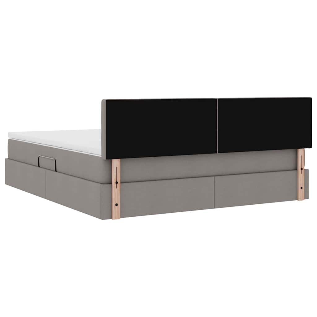 Opbergbed met matras met matras Taupe 160 x 200 cm Bewerkt hout is nu te koop bij PeponiXL, paradijselijk wonen!