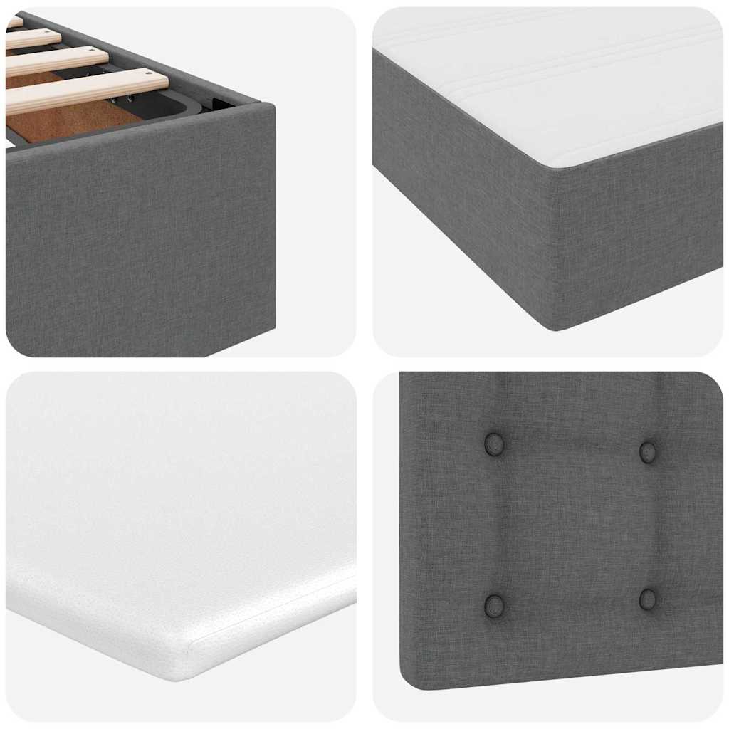 Opbergbed met matras Donkergrijs 200 x 200 cm Bewerkt hout is nu te koop bij PeponiXL, paradijselijk wonen!