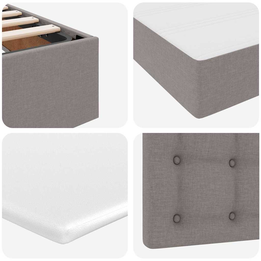 Opbergbed met matras met matras Taupe 200 x 200 cm Bewerkt hout is nu te koop bij PeponiXL, paradijselijk wonen!