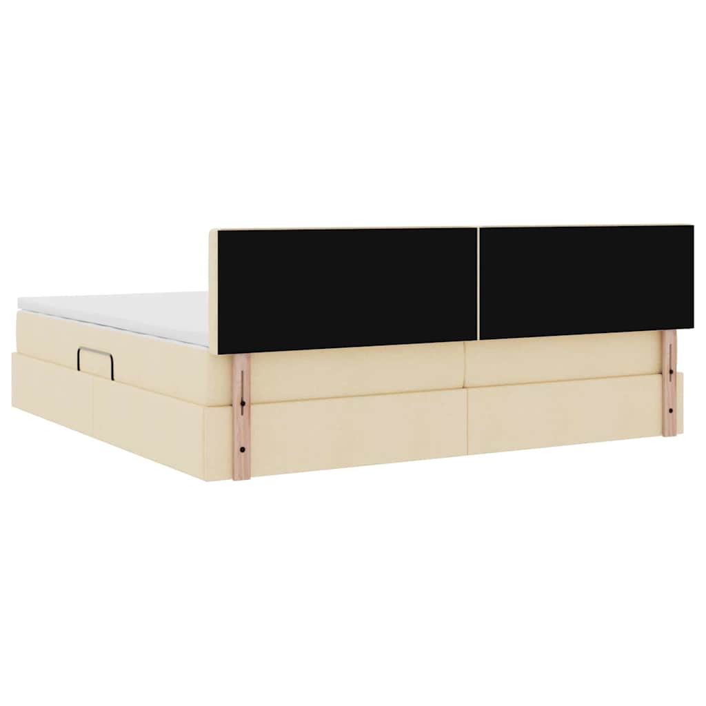 Opbergbed met matras met matras Crème 200 x 200 cm Bewerkt hout is nu te koop bij PeponiXL, paradijselijk wonen!