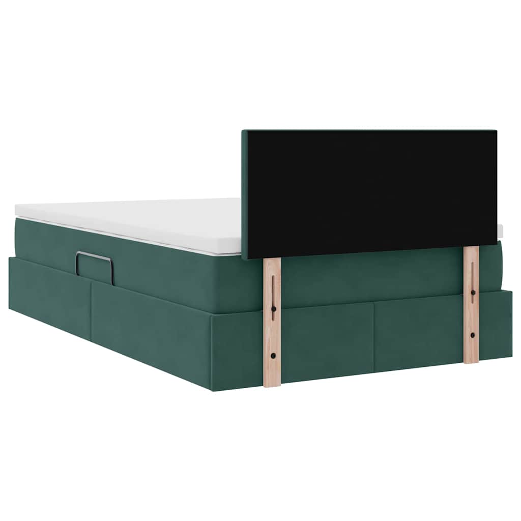Opslag bed met matras Donkergroen 120 x 200 cm Fluweel is nu te koop bij PeponiXL, paradijselijk wonen!