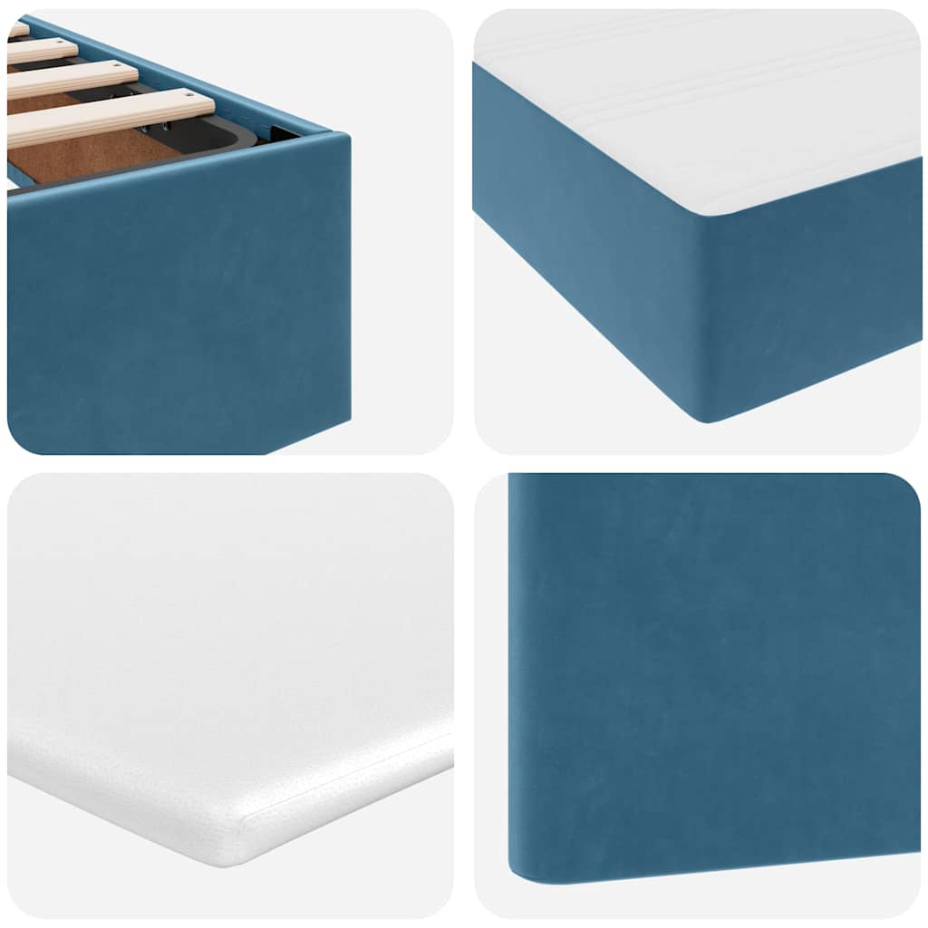 Opslag bed met matras Donkerblauw 200 x 200 cm Fluweel is nu te koop bij PeponiXL, paradijselijk wonen!