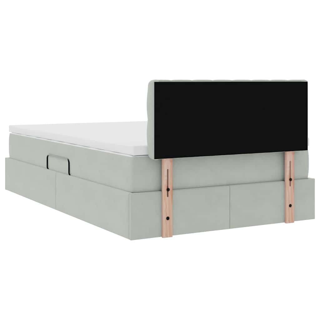 Opslag bed met matras Lichtgrijs 120 x 190 cm Fluweel is nu te koop bij PeponiXL, paradijselijk wonen!
