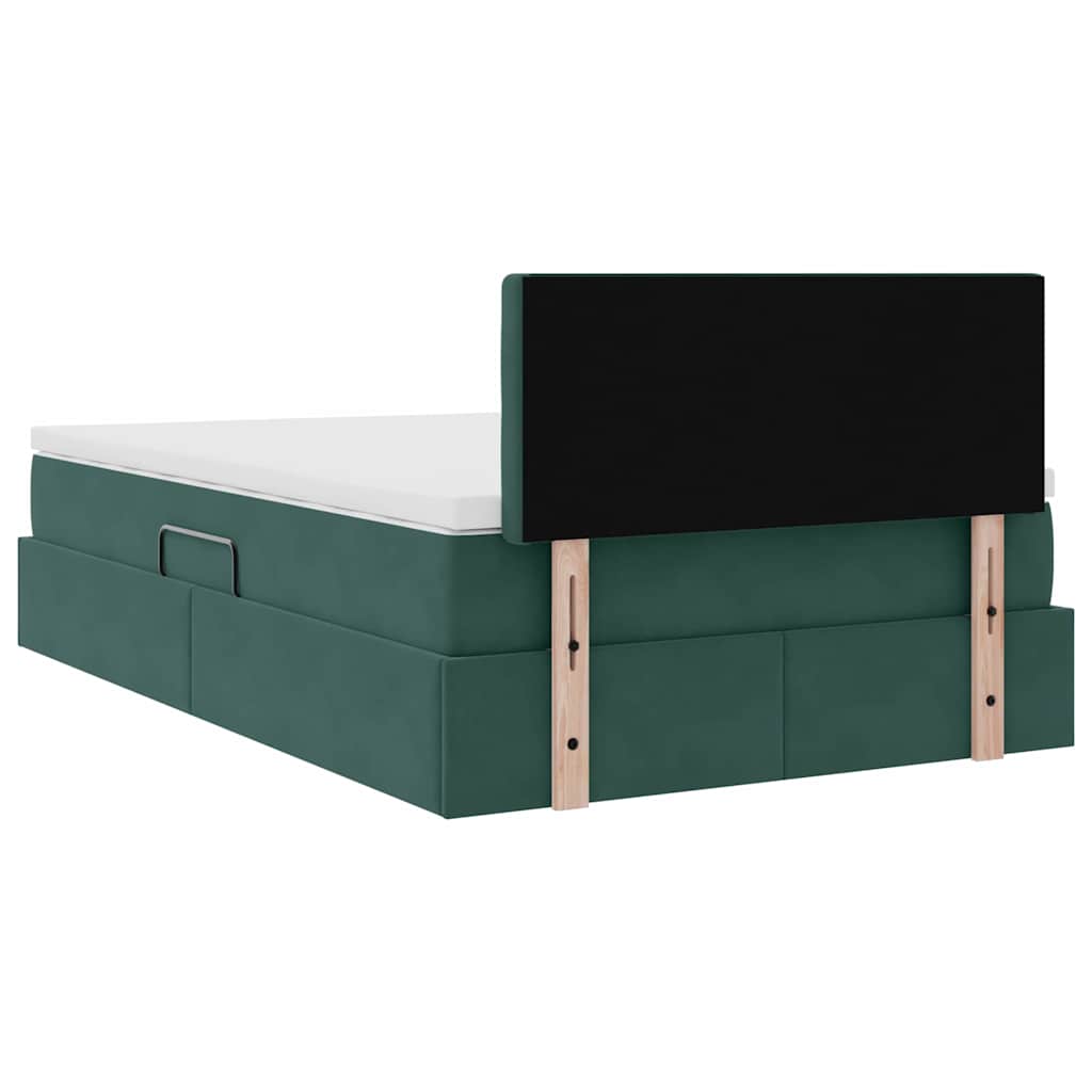 Opslag bed met matras Donkergroen 120 x 200 cm Fluweel is nu te koop bij PeponiXL, paradijselijk wonen!