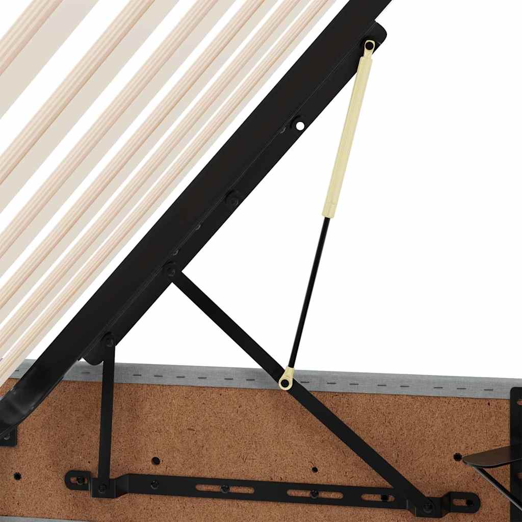 Opslag bed met matras Lichtgrijs 180 x 200 cm Nep Leer is nu te koop bij PeponiXL, paradijselijk wonen!