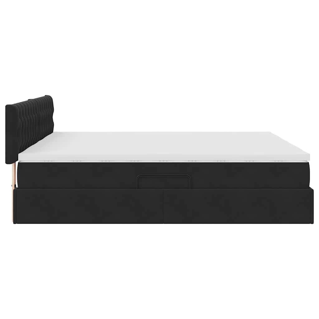 Opslag bed met matras met hoofdeinde Zwart 90 x 200 cm is nu te koop bij PeponiXL, paradijselijk wonen!