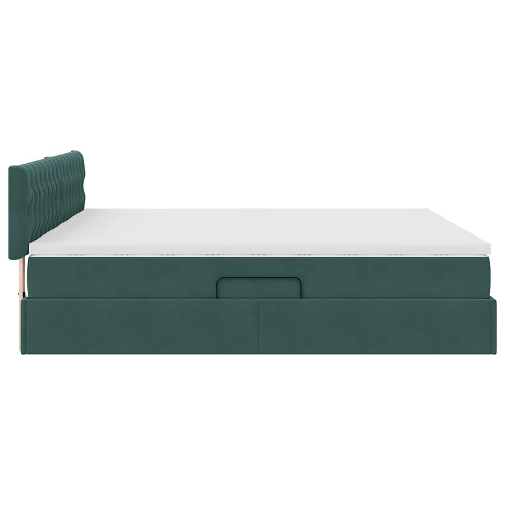 Opslag bed met matras met hoofdeinde Donkergroen 100 x 200 cm is nu te koop bij PeponiXL, paradijselijk wonen!