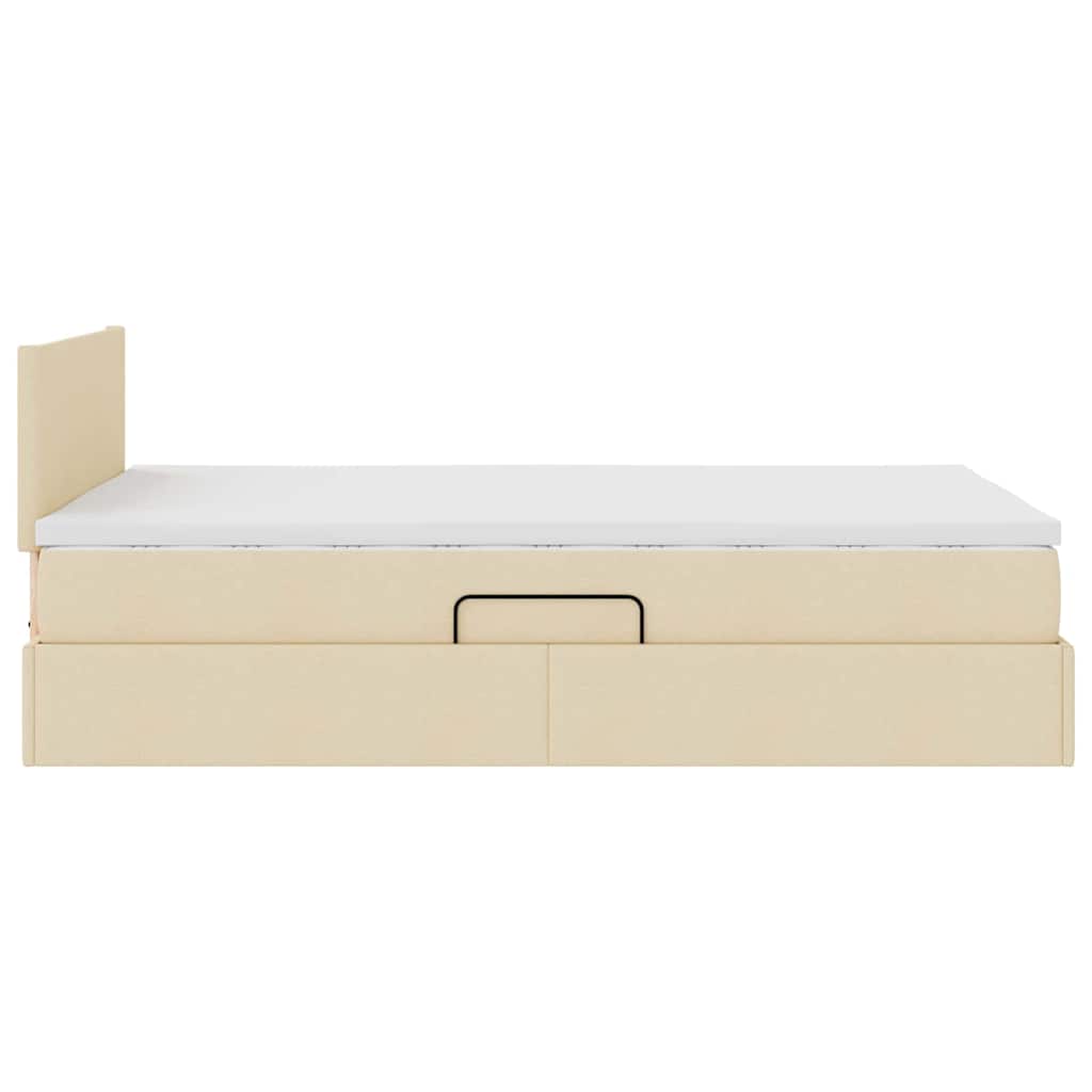 Opbergbed met LED met matras met LED Crème 120 x 200 cm Stof is nu te koop bij PeponiXL, paradijselijk wonen!