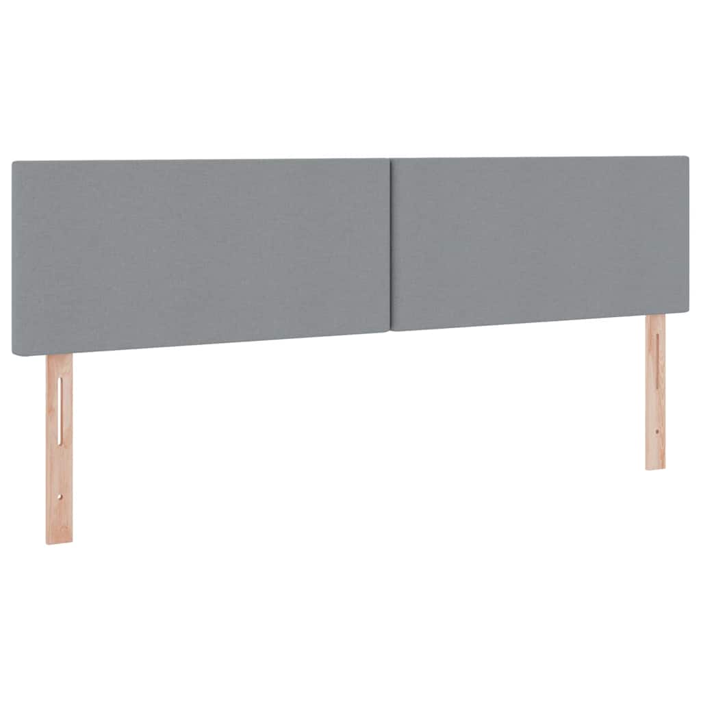Bed met LED-striplichten Lichtgrijs 200 x 200 cm Stof is nu te koop bij PeponiXL, paradijselijk wonen!