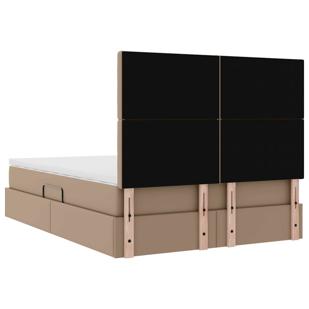 Opslag bed met matras Cappuccino 140 x 190 cm Nep Leer is nu te koop bij PeponiXL, paradijselijk wonen!