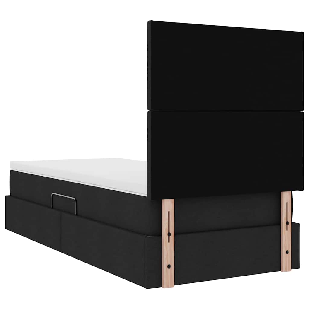 Opslag bed met matras met matras Zwart 100 x 200 cm Polyester is nu te koop bij PeponiXL, paradijselijk wonen!