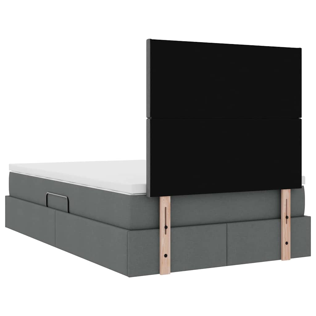 Opslag bed met matras met matras Donkergrijs 120 x 190 cm Stof is nu te koop bij PeponiXL, paradijselijk wonen!