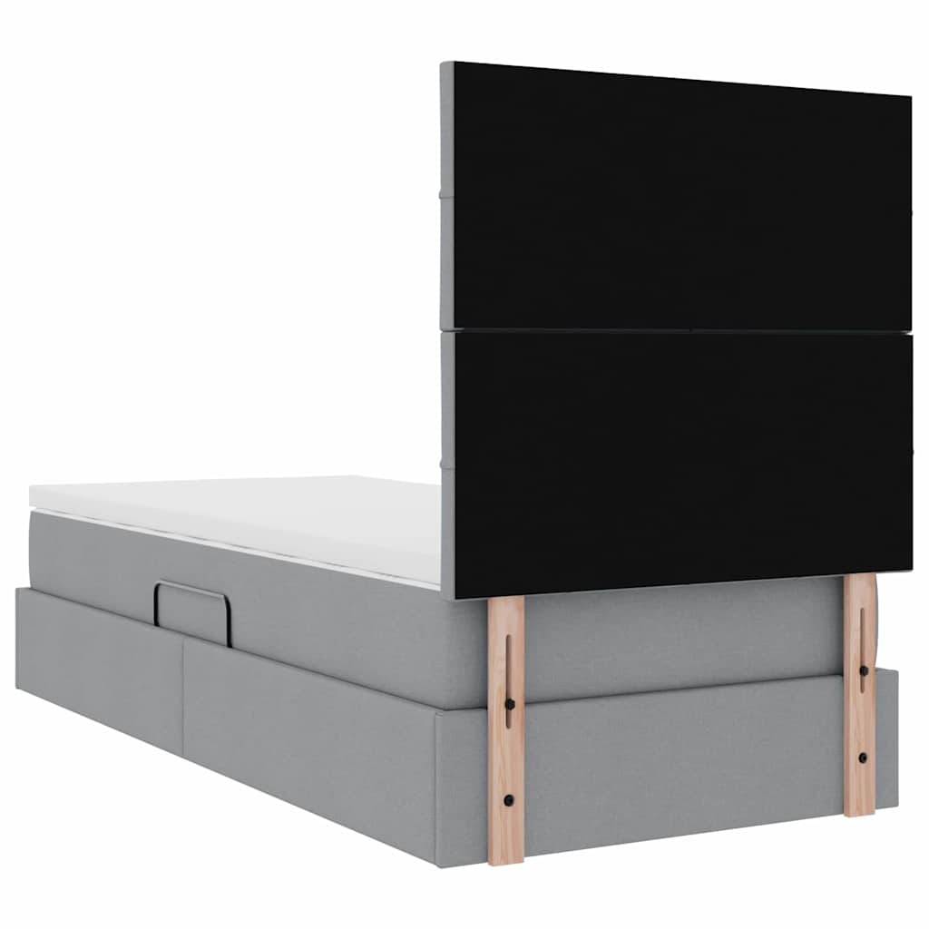 Opslag bed met matras Lichtgrijs 100 x 200 cm Polyester is nu te koop bij PeponiXL, paradijselijk wonen!