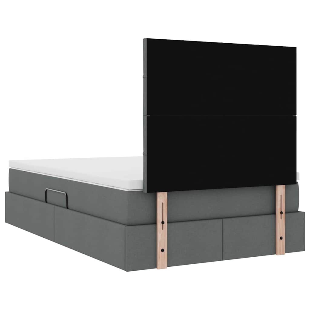 Opslag bed met matras met matras Donkergrijs 120 x 190 cm Stof is nu te koop bij PeponiXL, paradijselijk wonen!