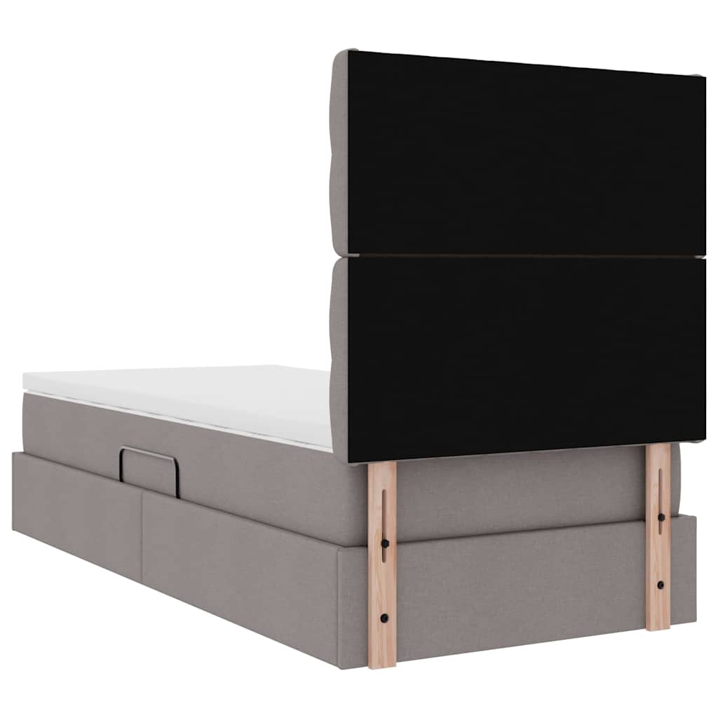 Opslag bed met matras met matras Taupe 90 x 200 cm Polyester is nu te koop bij PeponiXL, paradijselijk wonen!