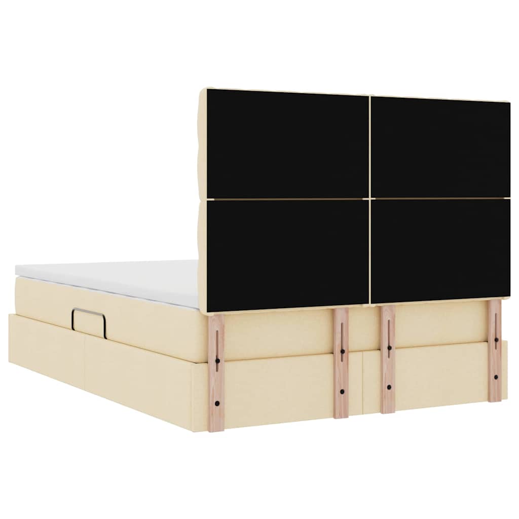 Opslag bed met matras met matras Crème 140 x 190 cm Polyester is nu te koop bij PeponiXL, paradijselijk wonen!