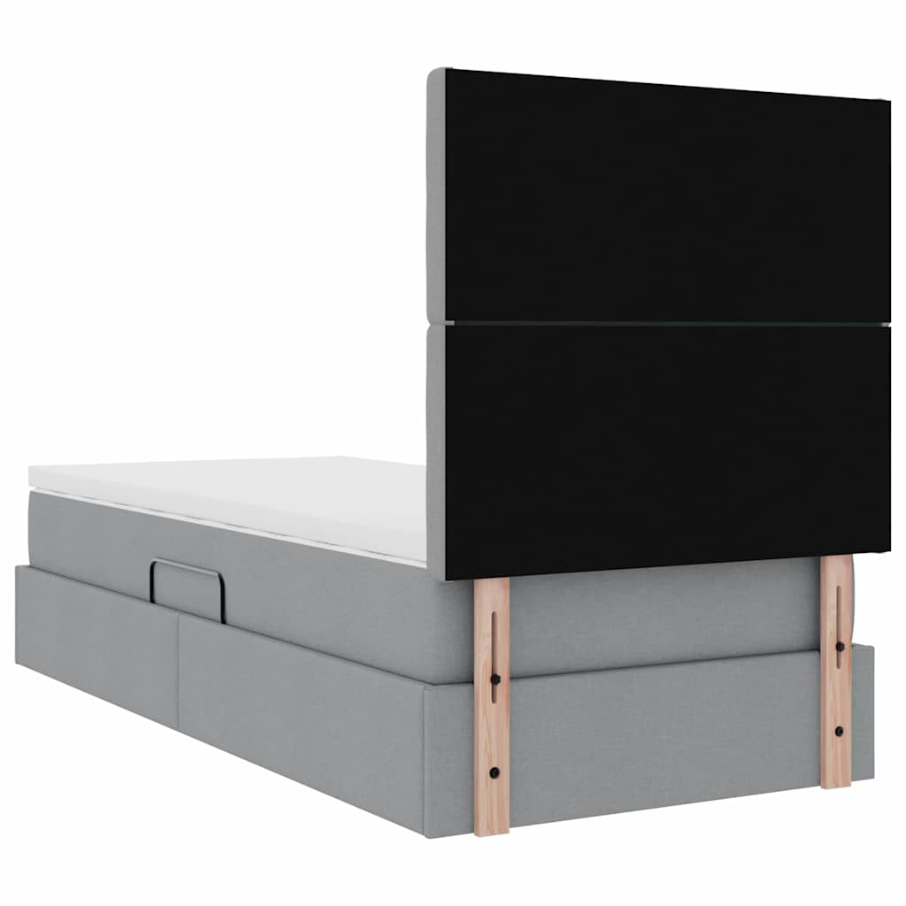 Opslag bed met matras Lichtgrijs 100 x 200 cm Polyester is nu te koop bij PeponiXL, paradijselijk wonen!