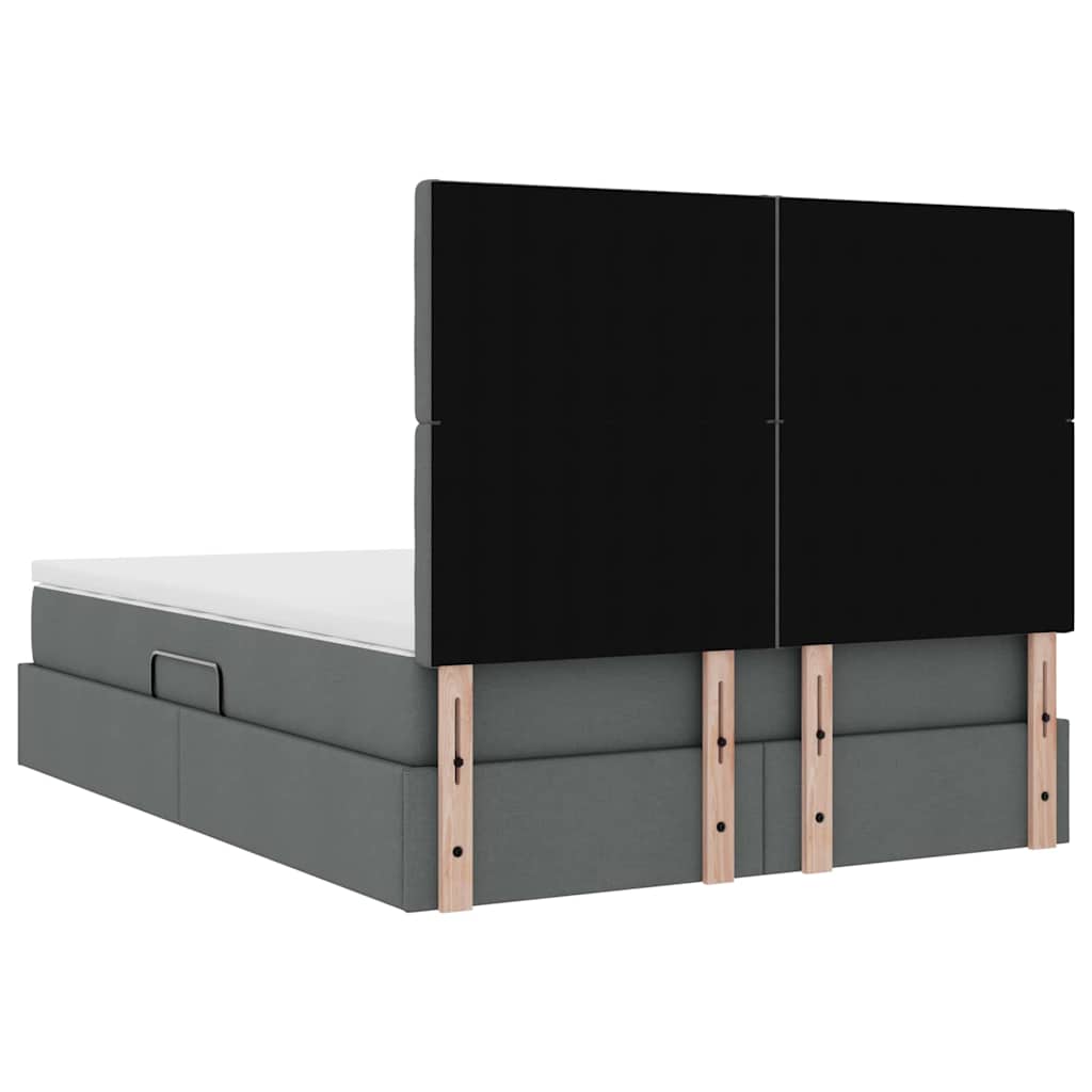 Opslag bed met matras Donkergrijs 140 x 200 cm Polyester is nu te koop bij PeponiXL, paradijselijk wonen!