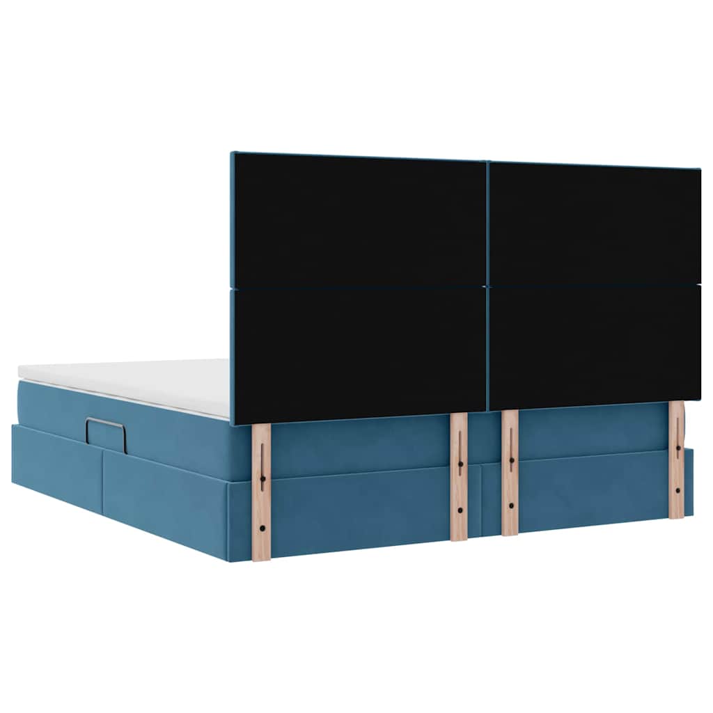 Opslag bed met matras Donkerblauw 180 x 200 cm Fluweel is nu te koop bij PeponiXL, paradijselijk wonen!