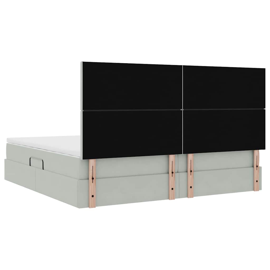 Opslag bed met matras Lichtgrijs 200 x 200 cm Fluweel is nu te koop bij PeponiXL, paradijselijk wonen!