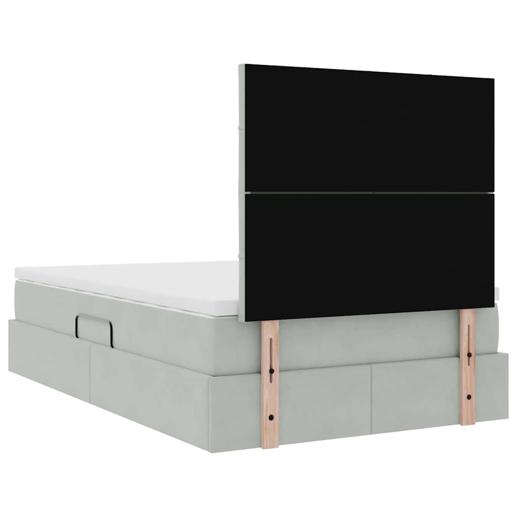 Opslag bed met matras Lichtgrijs 120 x 190 cm Fluweel is nu te koop bij PeponiXL, paradijselijk wonen!