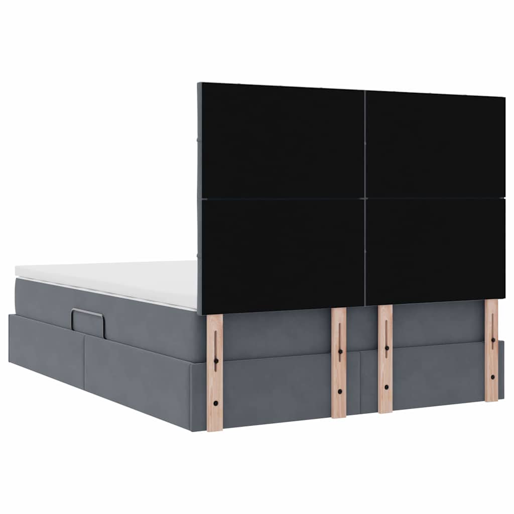 Opslag bed met matras Donkergrijs 140 x 190 cm Fluweel is nu te koop bij PeponiXL, paradijselijk wonen!