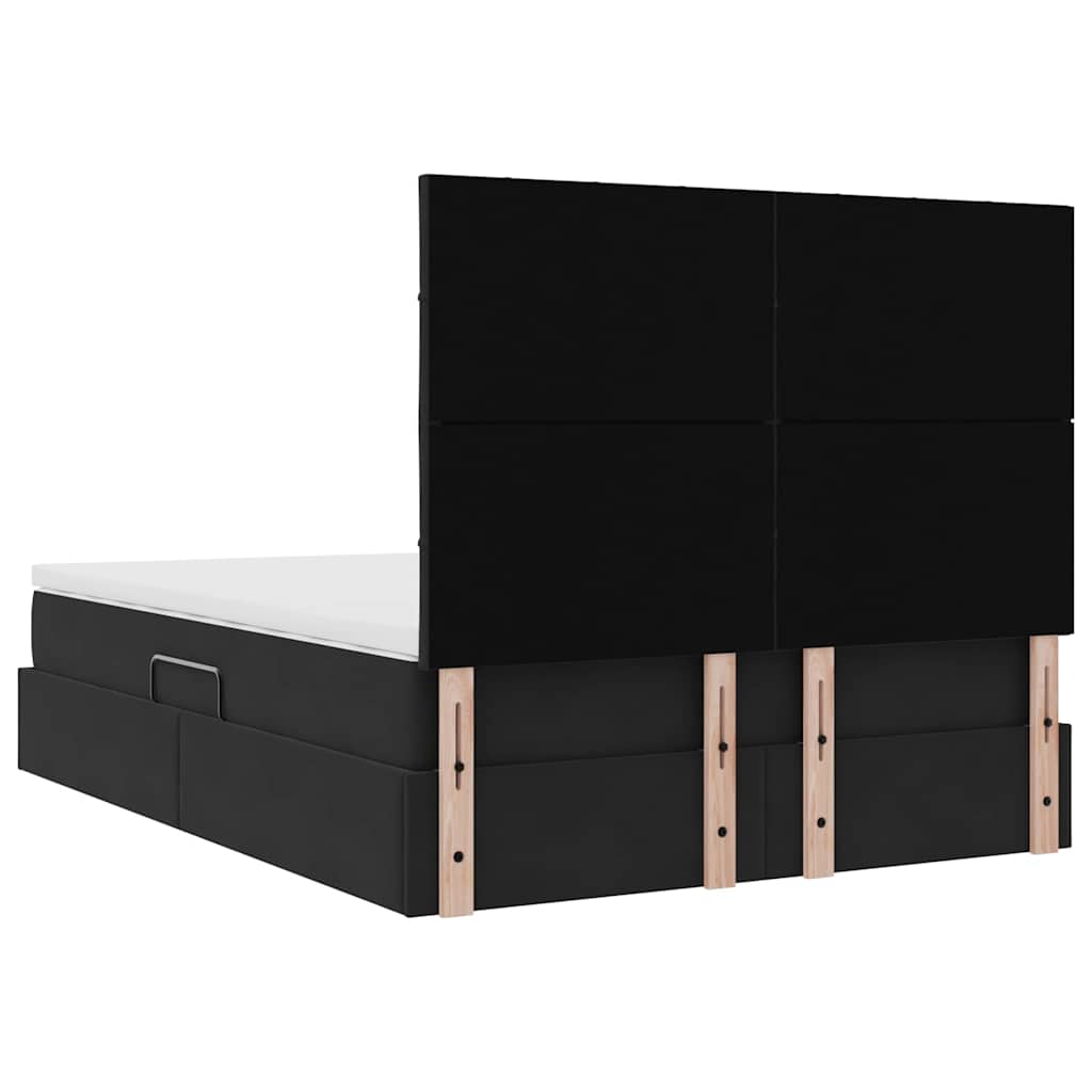 Opslag bed met matras met matras Zwart 140 x 190 cm Fluweel is nu te koop bij PeponiXL, paradijselijk wonen!